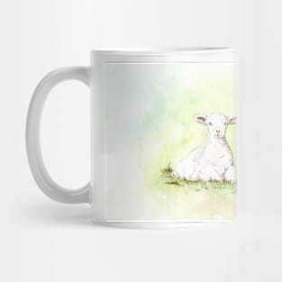 lamb in the grass Mug